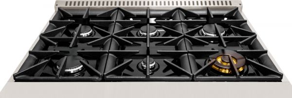 36-inch, Hallman BOLD Series Freestanding Dual Fuel Range - NG -electric oven, Matte Graphite