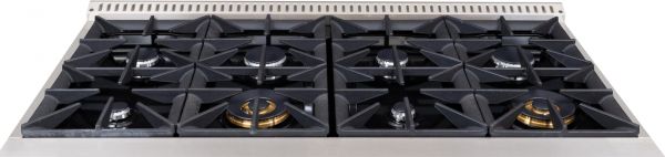 48-inch, Hallman BOLD Series Freestanding Dual Fuel Range - LP -electric oven, Black Titanium