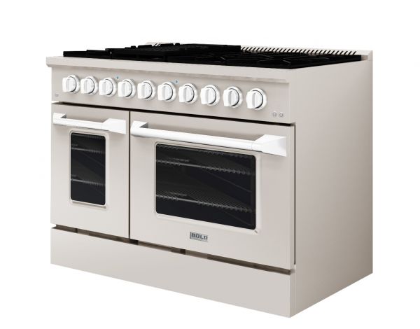 48-inch, Hallman BOLD Series Freestanding Dual Fuel Range - LP -electric oven, Stainless-steel