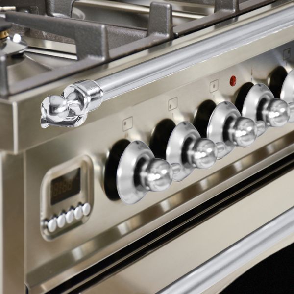 30 in. Single Oven All Gas Italian Range, Chrome Trim in Stainless-steel